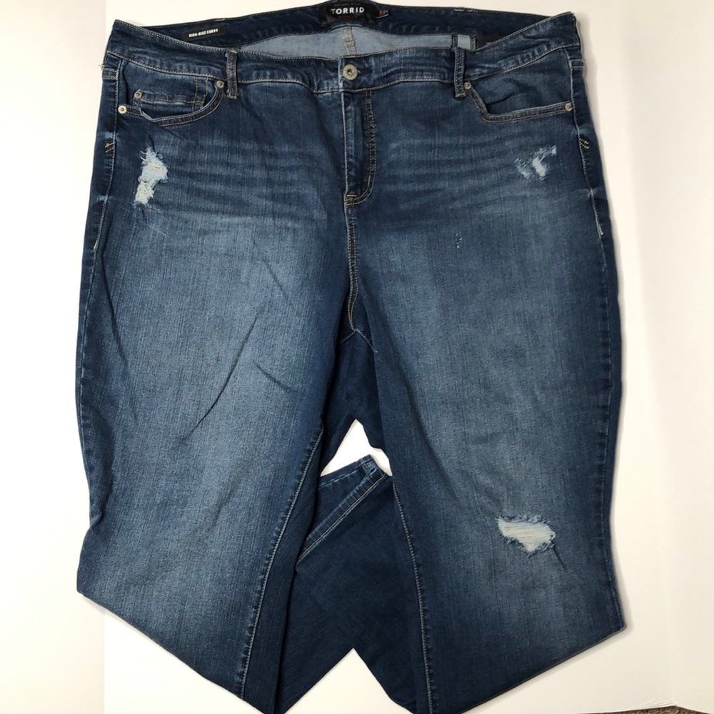Torrid Distressed Premium High Rise Curvy Jeans